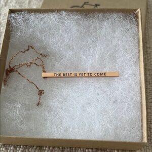 Rose Gold Inspirational Bar Necklace